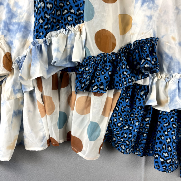 A Rare Bird Poncho Cardigan Womens One Size Ruffle Polka Dot Boho Artsy NEW* - Picture 12 of 14